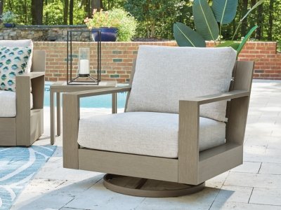 Kimpton Isle Outdoor Swivel Lounge Chair with Cushion - Image 3