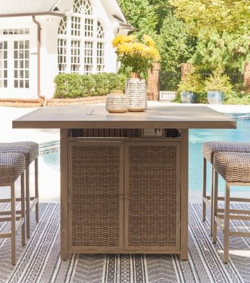 Walton Bridge Outdoor Bar Table with Fire Pit - Image 3