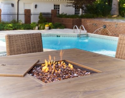 Walton Bridge Outdoor Bar Table with Fire Pit - Image 8