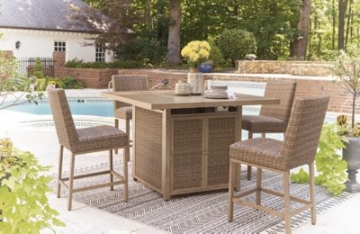 Walton Bridge Outdoor Bar Table with Fire Pit - Image 10