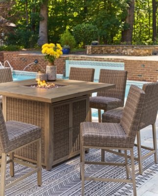 Walton Bridge Outdoor Bar Table with Fire Pit - Image 11
