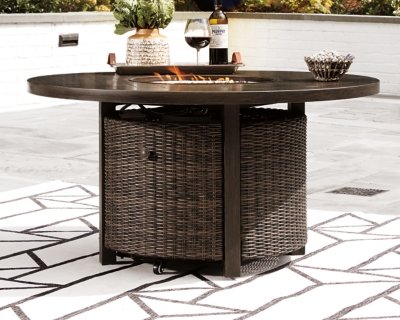 Paradise Trail Outdoor Loveseat, Fire Pit Table and 2 Lounge Chairs - Image 15