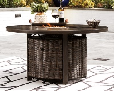 Paradise Trail Outdoor Loveseat, Fire Pit Table and 2 Lounge Chairs - Image 16