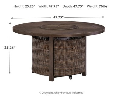 Paradise Trail Outdoor Loveseat, Fire Pit Table and 2 Lounge Chairs - Image 12
