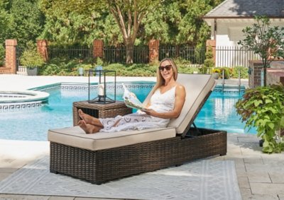 Coastline Bay Outdoor Chaise Lounge with Cushion - Image 8