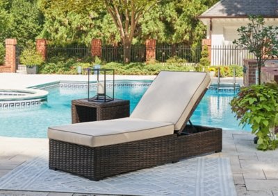 Coastline Bay Outdoor Chaise Lounge with Cushion - Image 3