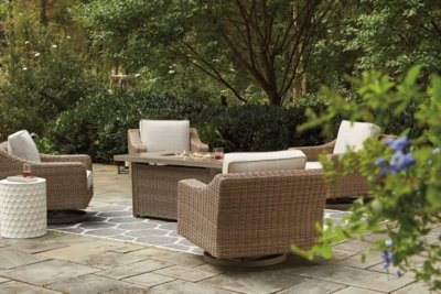 Beachcroft 5-Piece Outdoor Fire Pit Table with 4 Chairs - Image 5