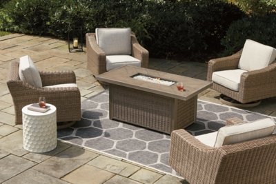 Beachcroft 5-Piece Outdoor Fire Pit Table with 4 Chairs - Image 7