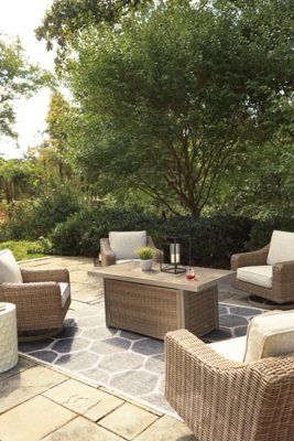 Beachcroft 5-Piece Outdoor Fire Pit Table with 4 Chairs - Image 6