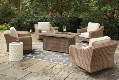 Beachcroft 5-Piece Outdoor Fire Pit Table with 4 Chairs - Image 3