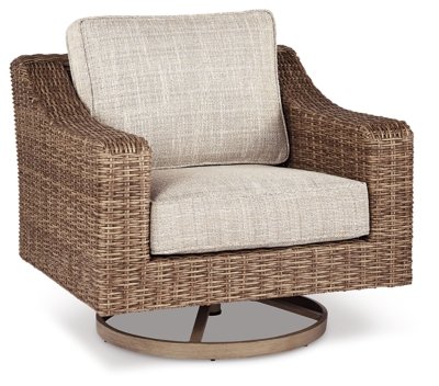 Beachcroft 4-Piece Outdoor Sectional, 2 Arm Chairs, Lounge Chair and Bench - Image 9