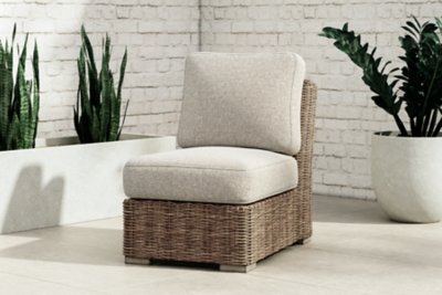 Beachcroft 4-Piece Outdoor Sectional, 2 Arm Chairs, Lounge Chair and Bench - Image 22