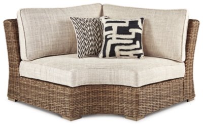 Beachcroft 4-Piece Outdoor Sectional, 2 Arm Chairs, Lounge Chair and Bench - Image 15