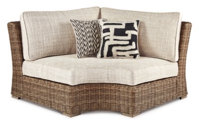 Beachcroft Outdoor Curved Corner Chair with Cushion - Image 3