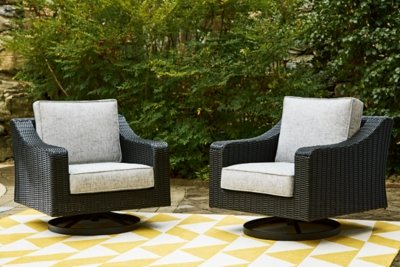 Beachcroft Outdoor Swivel Lounge with Cushion - Image 9