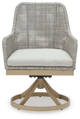 Seton Creek Outdoor Swivel Dining Chair (Set of 2) - Image 5