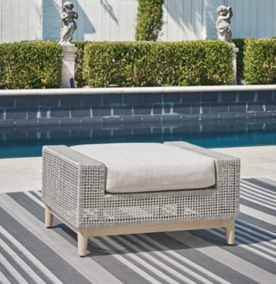 Seton Creek Outdoor Ottoman with Cushion - Image 3