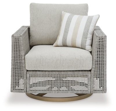 Seton Creek Outdoor Swivel Lounge with Cushion - Image 4