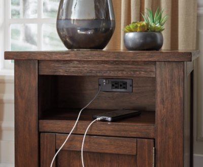 Budmore End Table with USB Ports & Outlets - Image 4