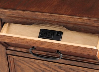 Woodboro Media End Table with Power Outlets - Image 9