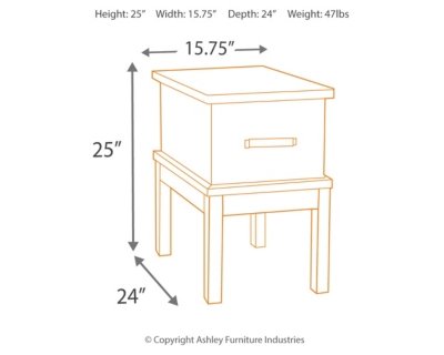 Stanah Chairside End Table with USB Ports & Outlets - Image 5