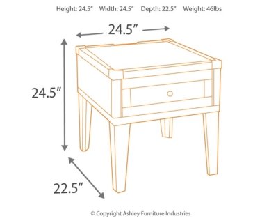 Todoe End Table with USB Ports & Outlets - Image 5