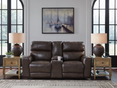Side Step Power Reclining Loveseat with Console - Image 3