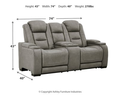 The Man-Den Power Reclining Loveseat with Console - Image 5