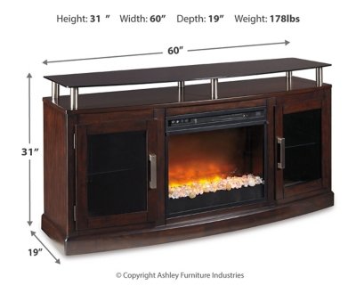 Chanceen 60" TV Stand with Electric Fireplace - Image 5
