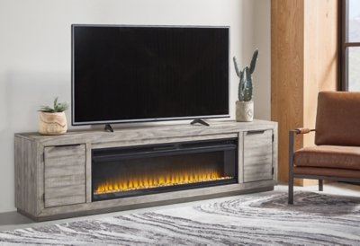 Naydell 92" TV Stand with Electric Fireplace - Image 3