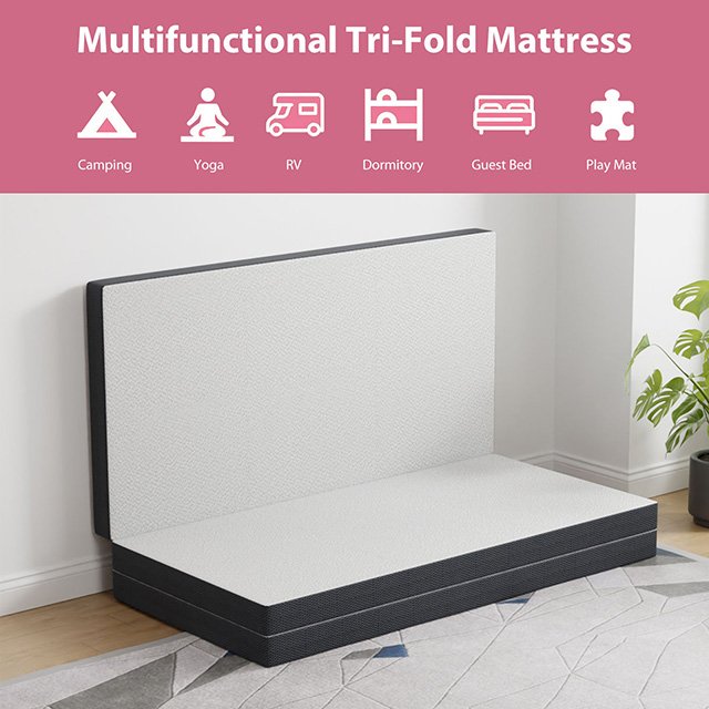 Hollyhock 3" Full Tri-Fold Memory Foam Topper - Image 7