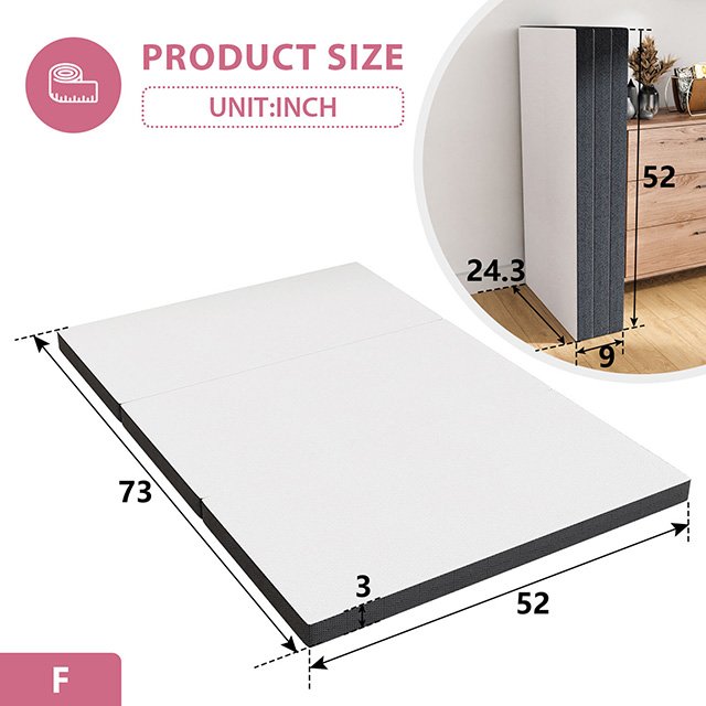 Hollyhock 3" Full Tri-Fold Memory Foam Topper - Image 9