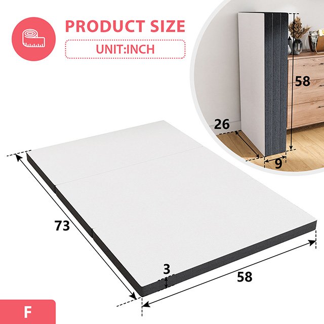 Hollyhock 3" Queen Tri-Fold Memory Foam Topper - Image 9