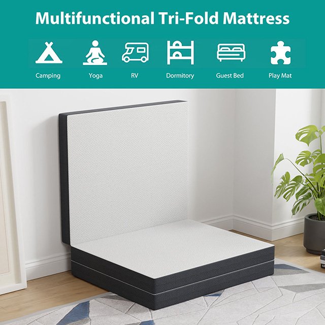 Hollyhock 4" Queen Tri-Fold Memory Foam Topper - Image 7