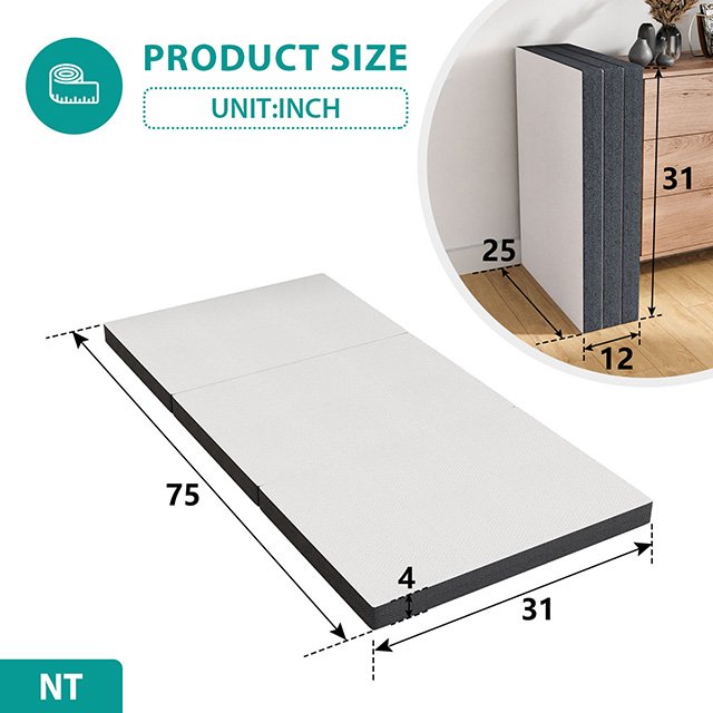 Hollyhock 4" Queen Tri-Fold Memory Foam Topper - Image 9