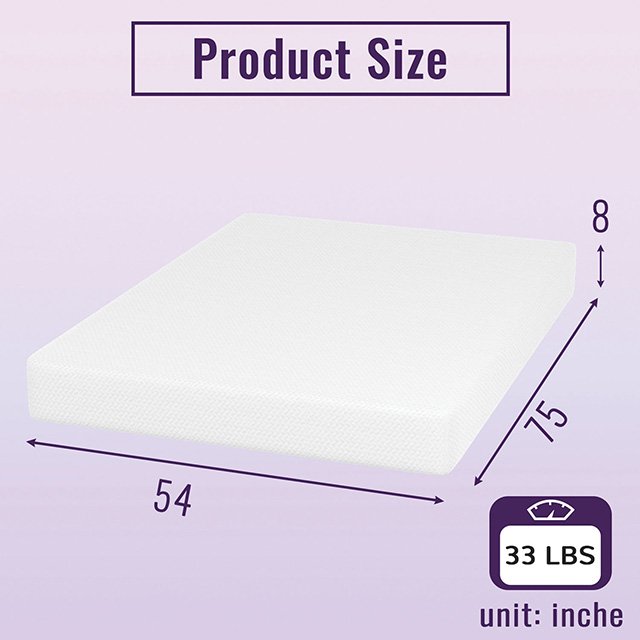 Nasturtium 8" Full Bamboo Charcoal Infused Memory Foam - Image 5