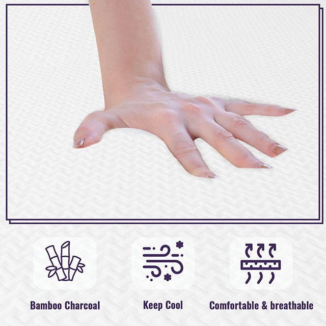 Nasturtium 10" E.King Bamboo Charcoal Infused Memory Foam - Image 9