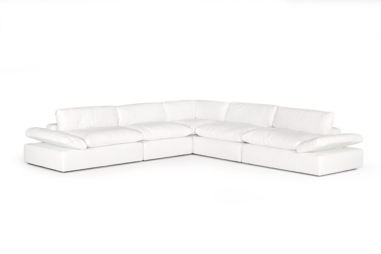 Divani Casa Kelly - Modern White Fabric Sectional Sofa - Image 2