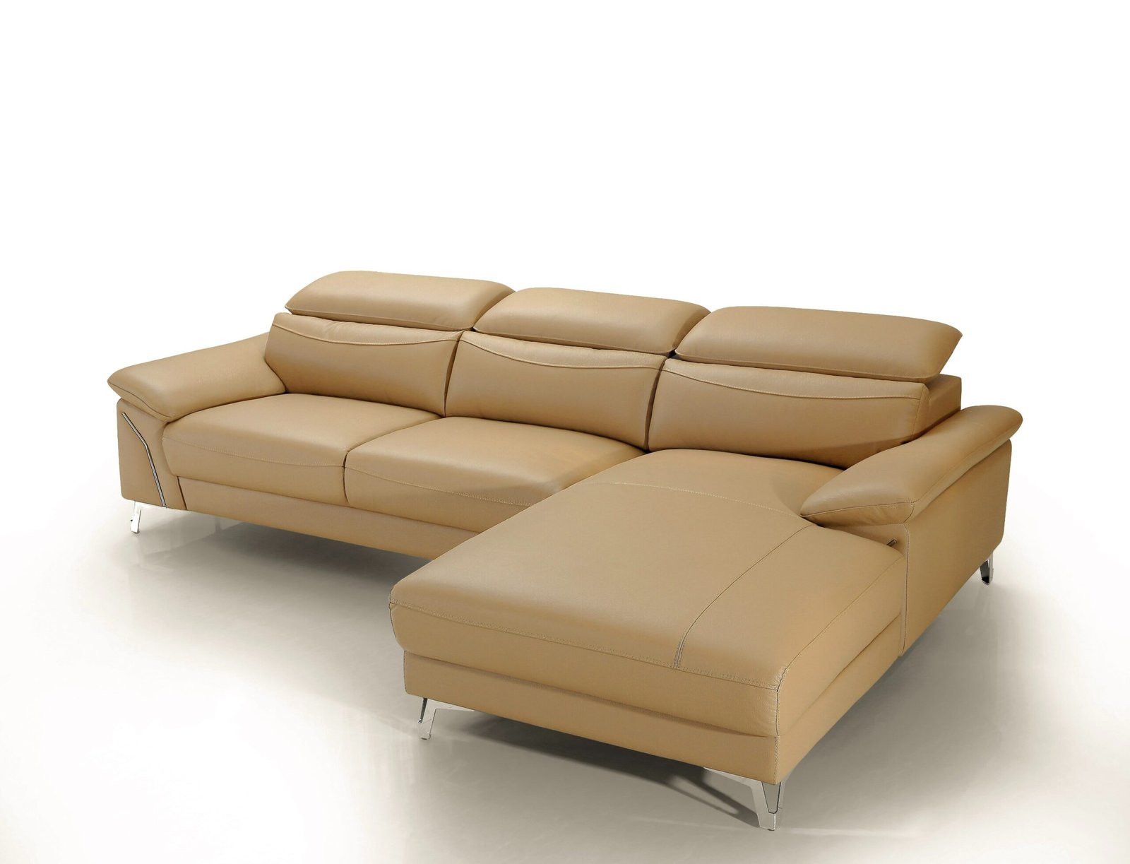 Divani Casa Sura - Modern Camel Leather Right Facing Sectional Sofa - Image 2