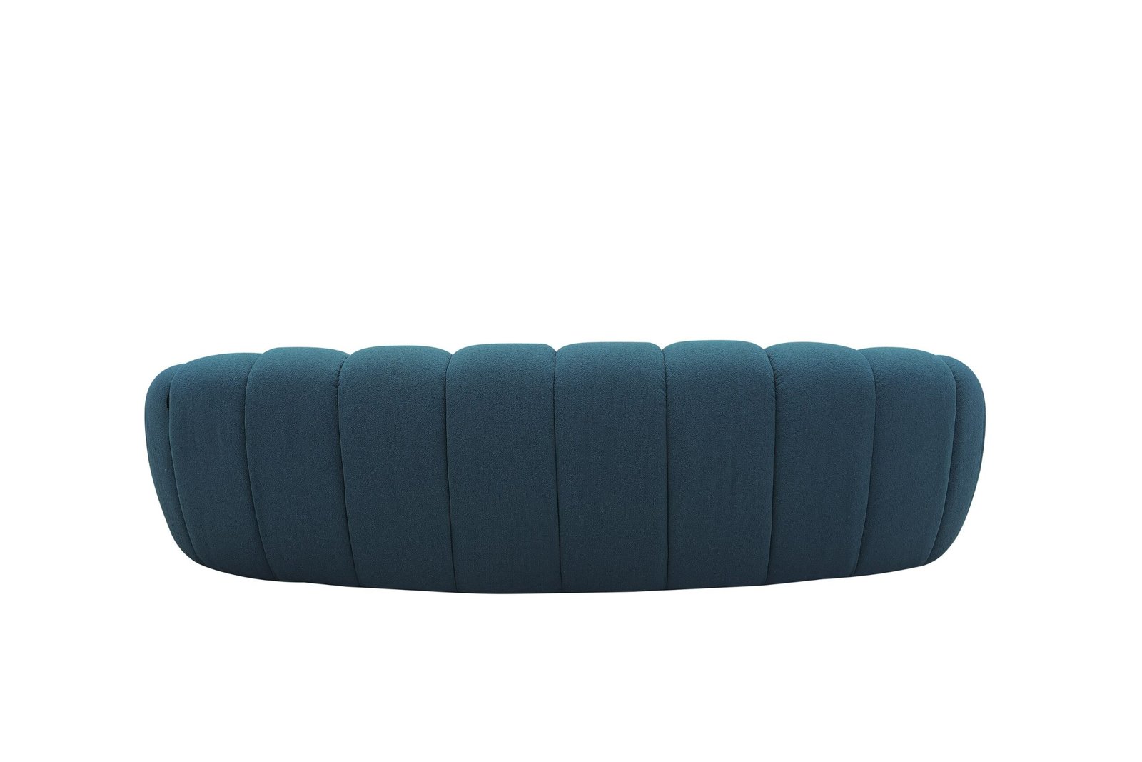 Divani Casa Yolonda - Modern Curved Dark Teal Fabric Sofa - Image 4