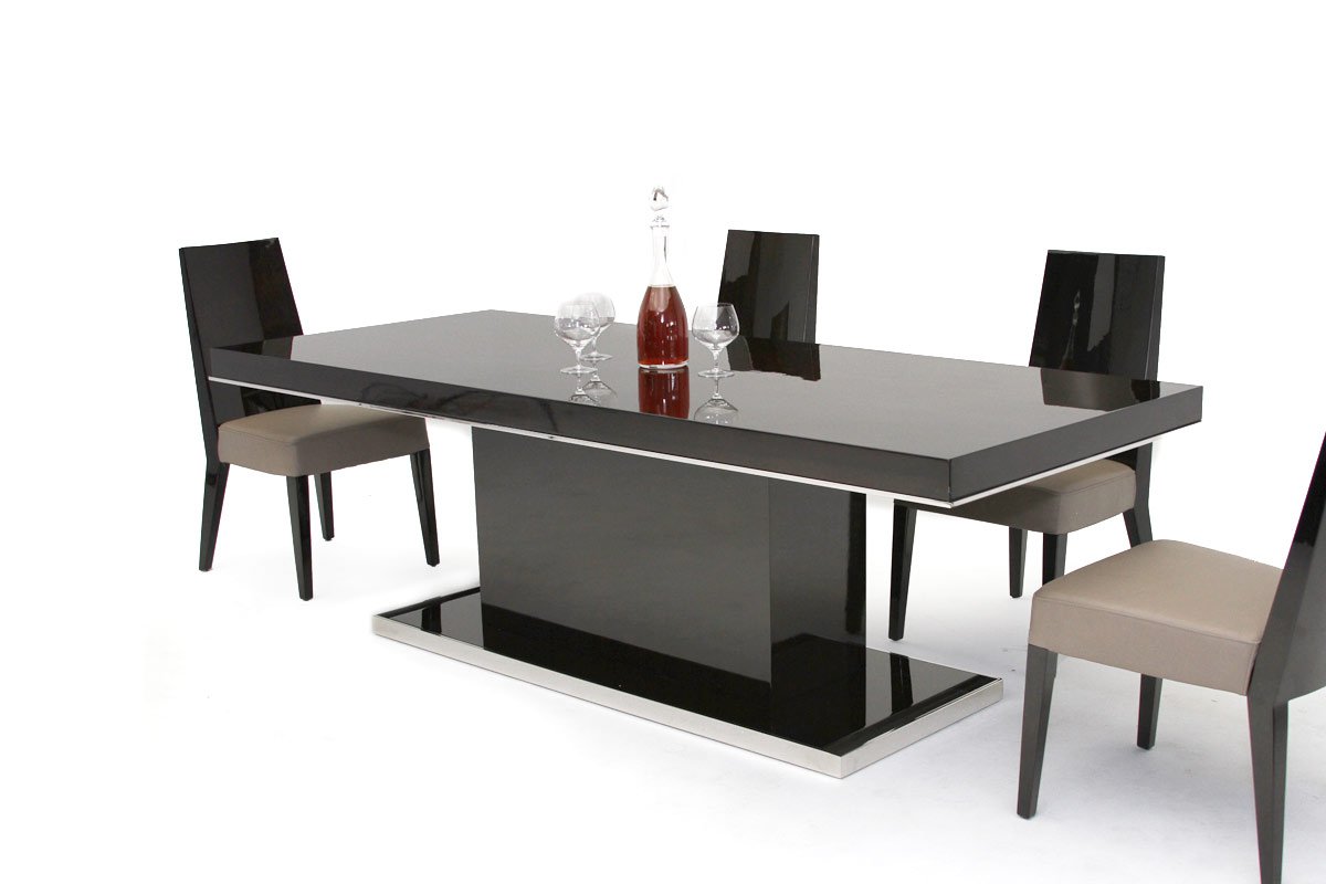 Noble Modern Ebony Lacquer Dining Table