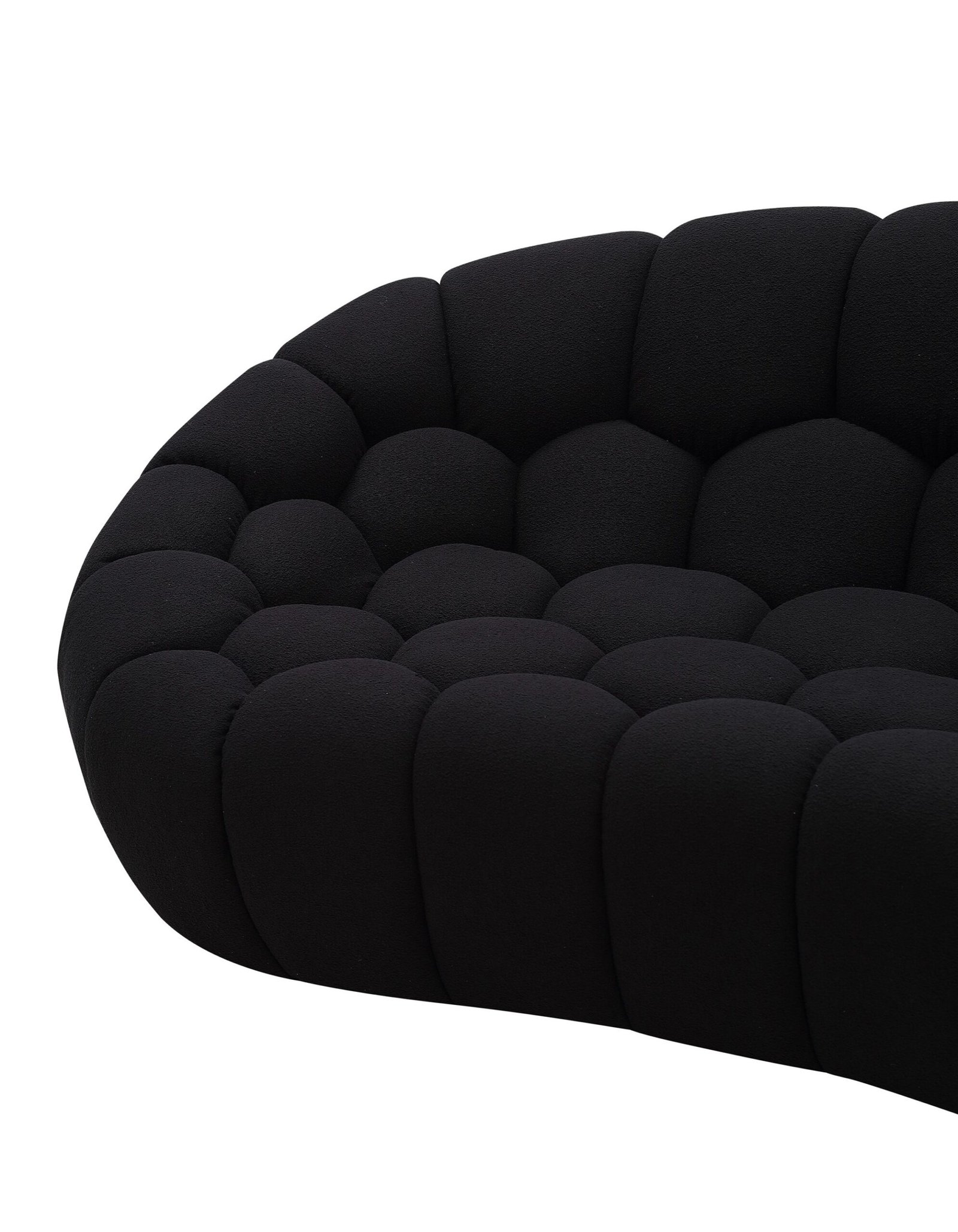Divani Casa Yolonda - Modern Curved Black Fabric Loveseat - Image 3