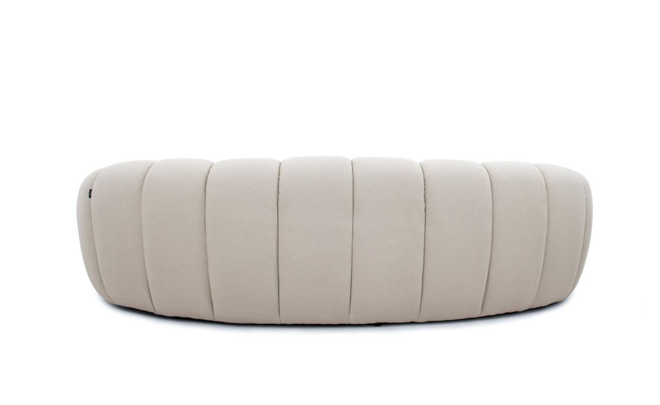 Divani Casa Yolonda - Modern Curved Beige Fabric Sofa - Image 3