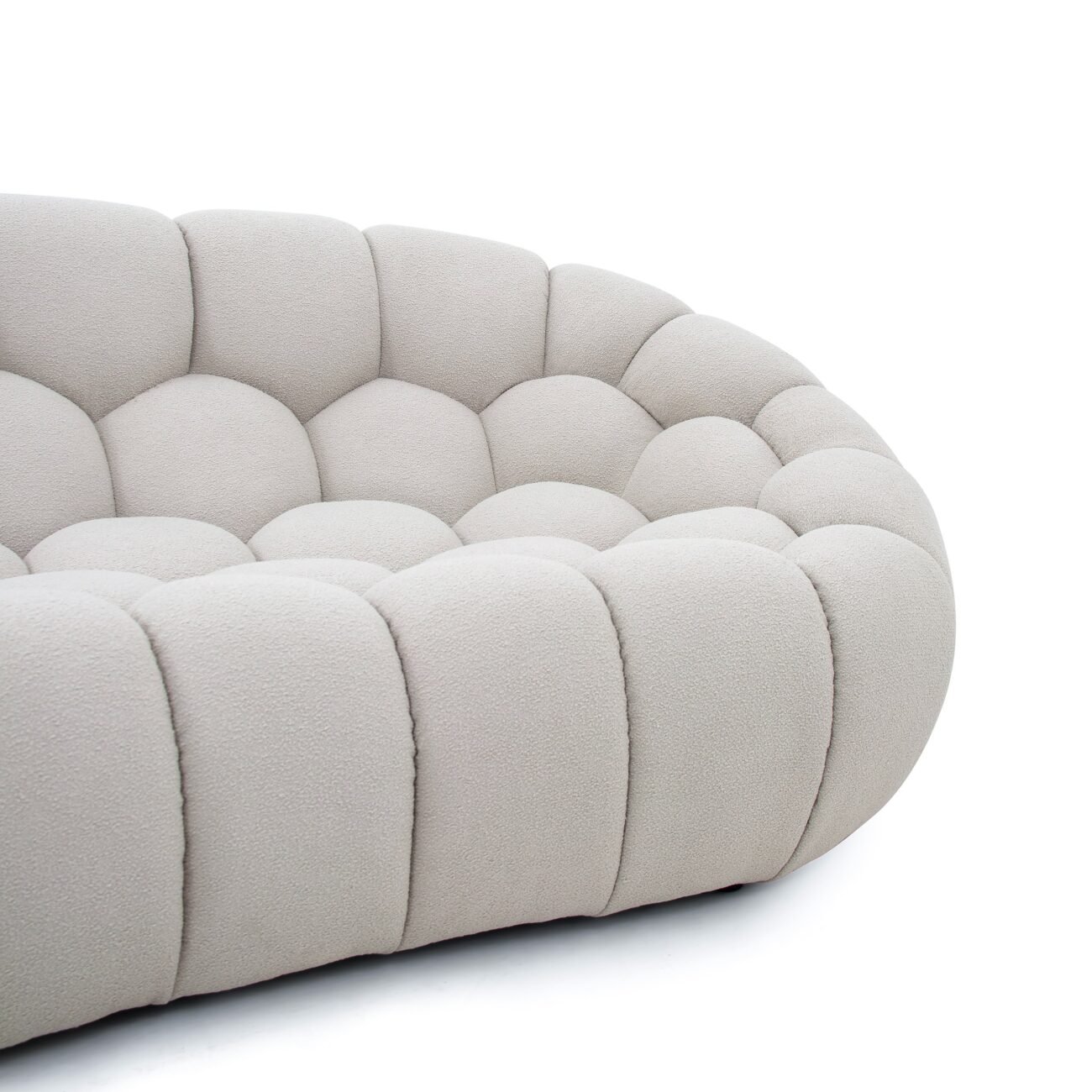Divani Casa Yolonda - Modern Curved Beige Fabric Sofa - Image 4