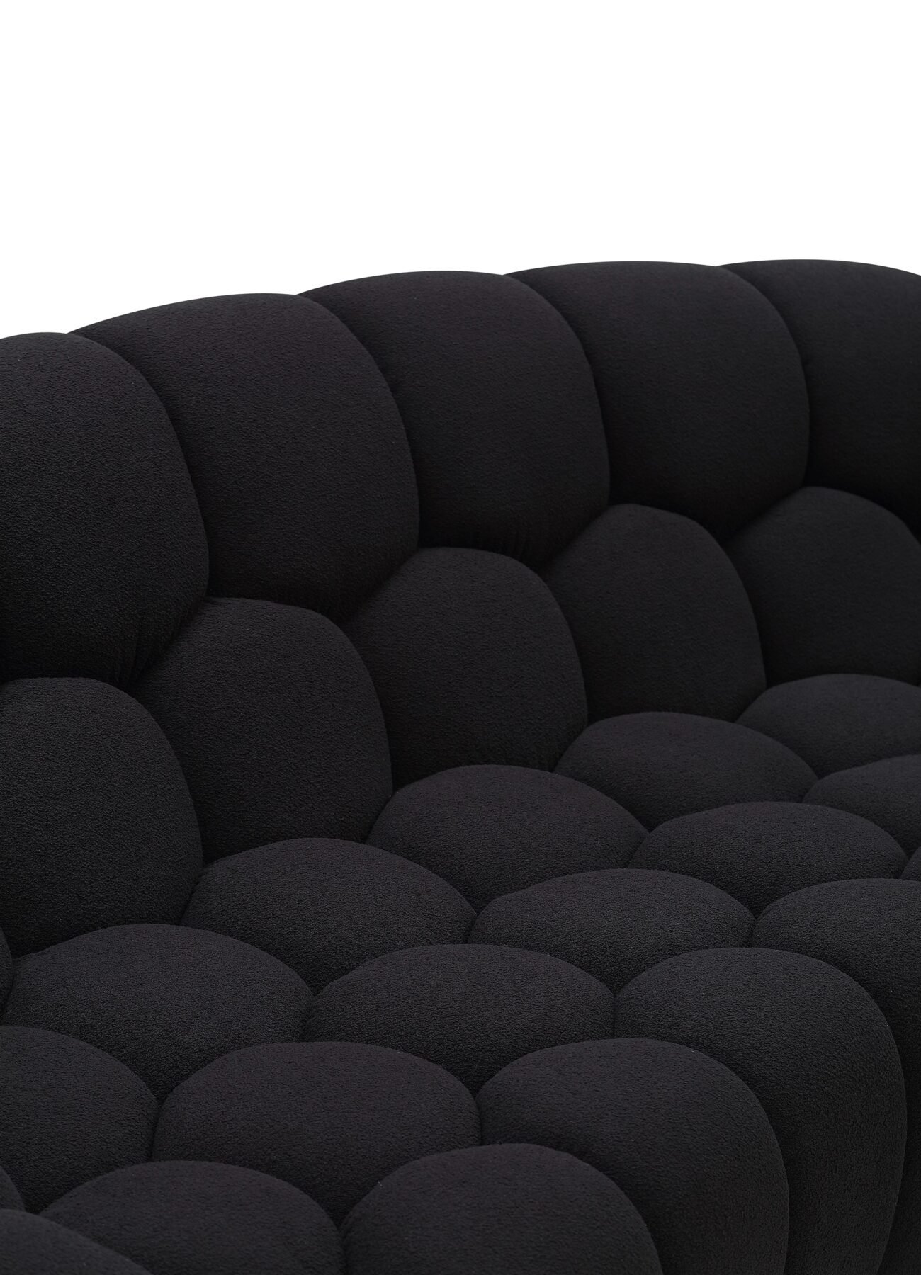 Divani Casa Yolonda - Modern Curved Black Fabric Loveseat - Image 4