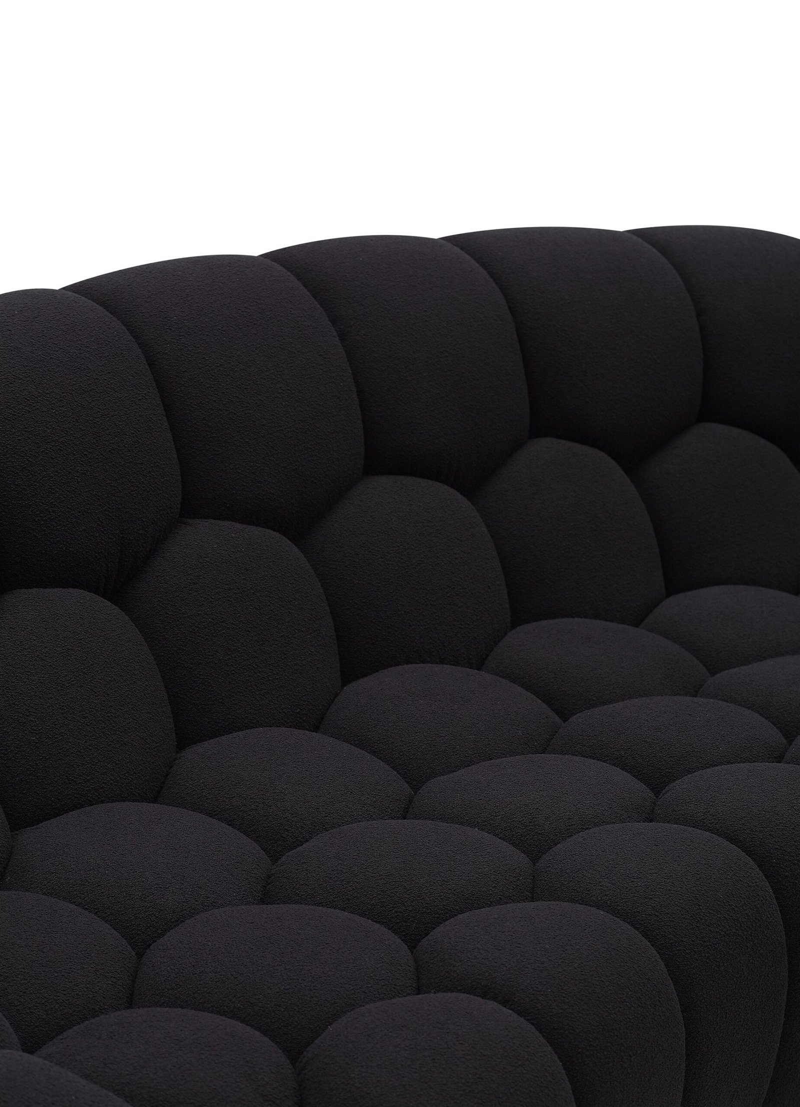 Divani Casa Yolonda - Modern Curved Black Fabric Loveseat - Image 4