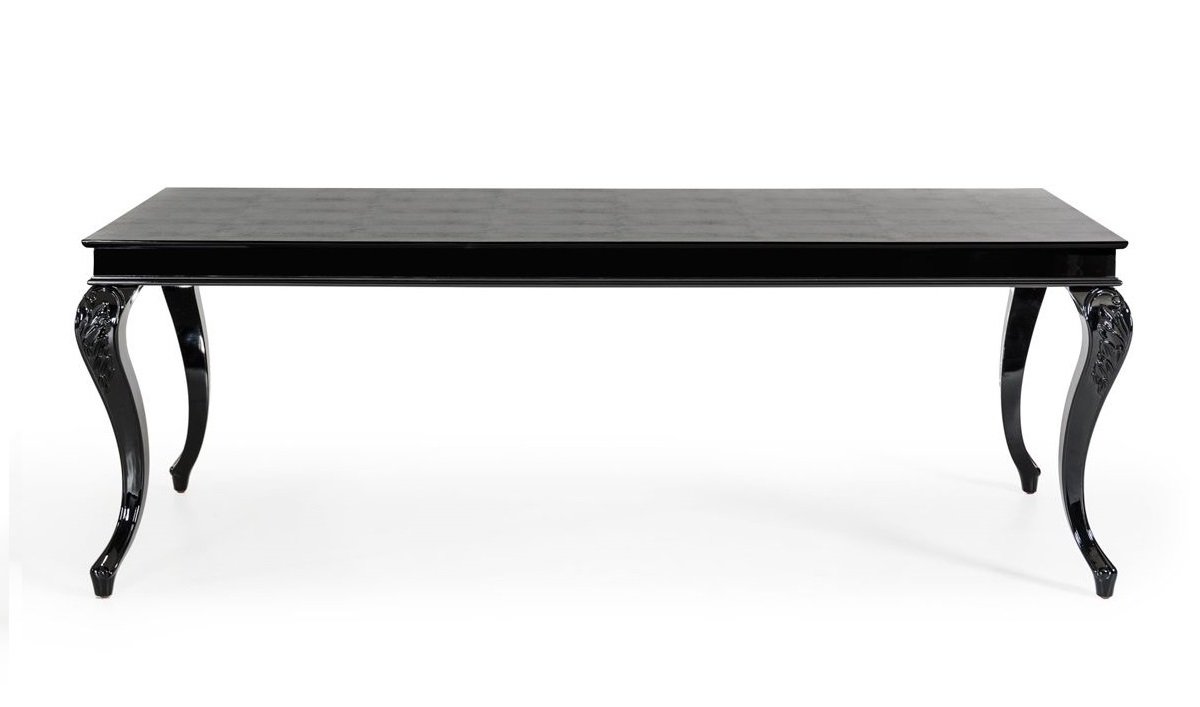 A&X Sovereign Transitional Black Crocodile Dining Table w/ Black Gloss Legs - Image 4