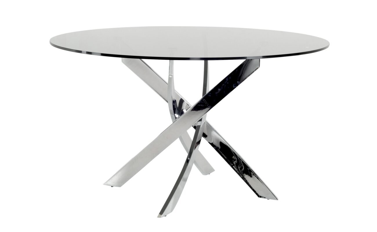 Modrest Pyrite Modern Round Glass Dining Table - Image 2