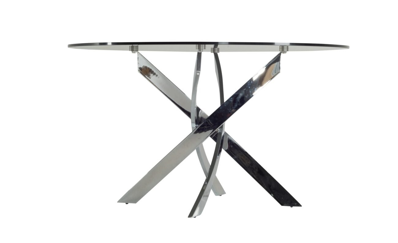 Modrest Pyrite Modern Round Glass Dining Table - Image 4