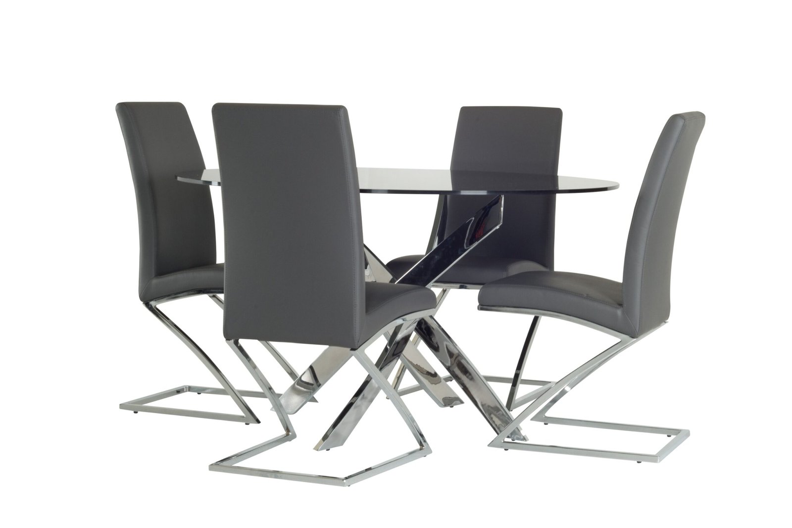 Modrest Pyrite Modern Round Glass Dining Table - Image 3